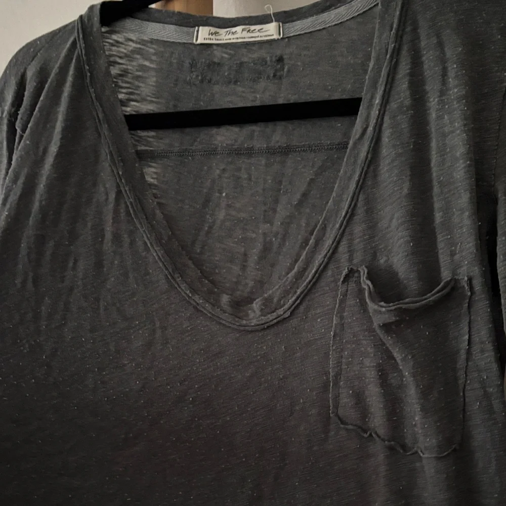 Free People Betty Charcoal grey  Long Sleeve Tee - Picture 3 of 4